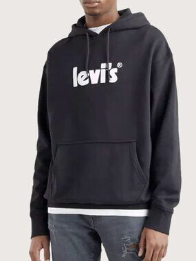 Levi's Relaxed Graphic Hoodie in Caviar - Brand New - Size S